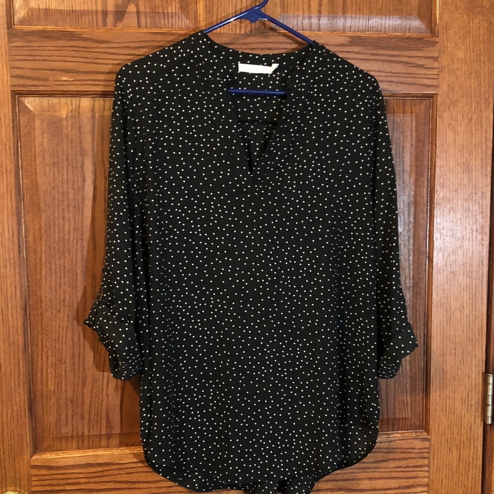 Lush Black and White Dotted Blouse - Picture 2 of 11